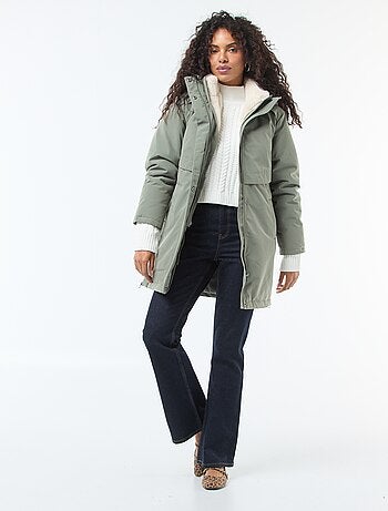 Parka 3-em-1 repelente à água com forro quente removível