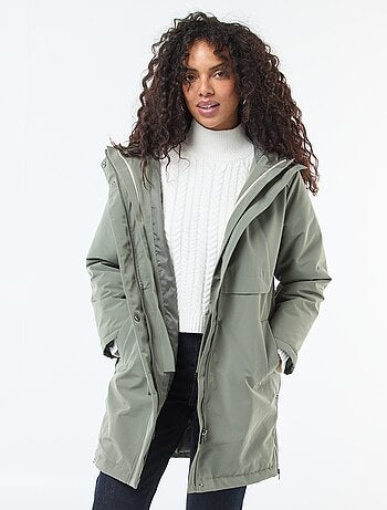 Parka 3-em-1 repelente à água com forro quente removível