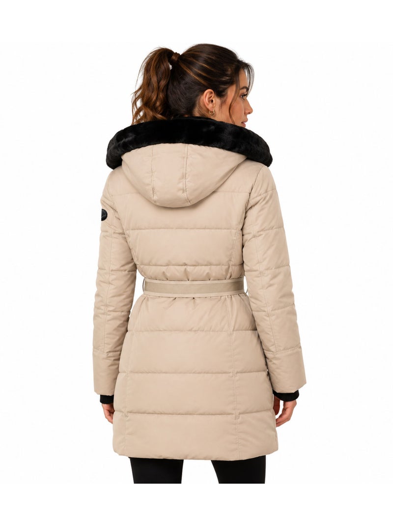 Parka acolchoada com capuz bettinoral – kaporal Bege - Kiabi