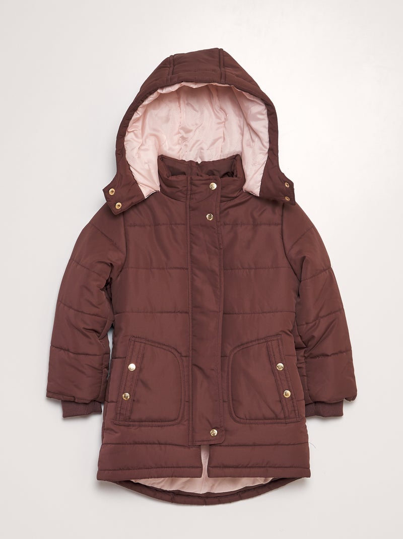 Parka acolchoada com capuz VERMELHO - Kiabi