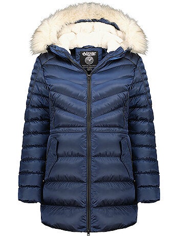 Parka ajustada com capuz e pelo sintético destineak – canadian peak