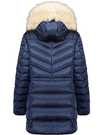 Parka ajustada com capuz e pelo sintético destineak – canadian peak