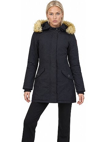 Parka ajustada com capuz e pelo sintético dinastipeak – canadian peak