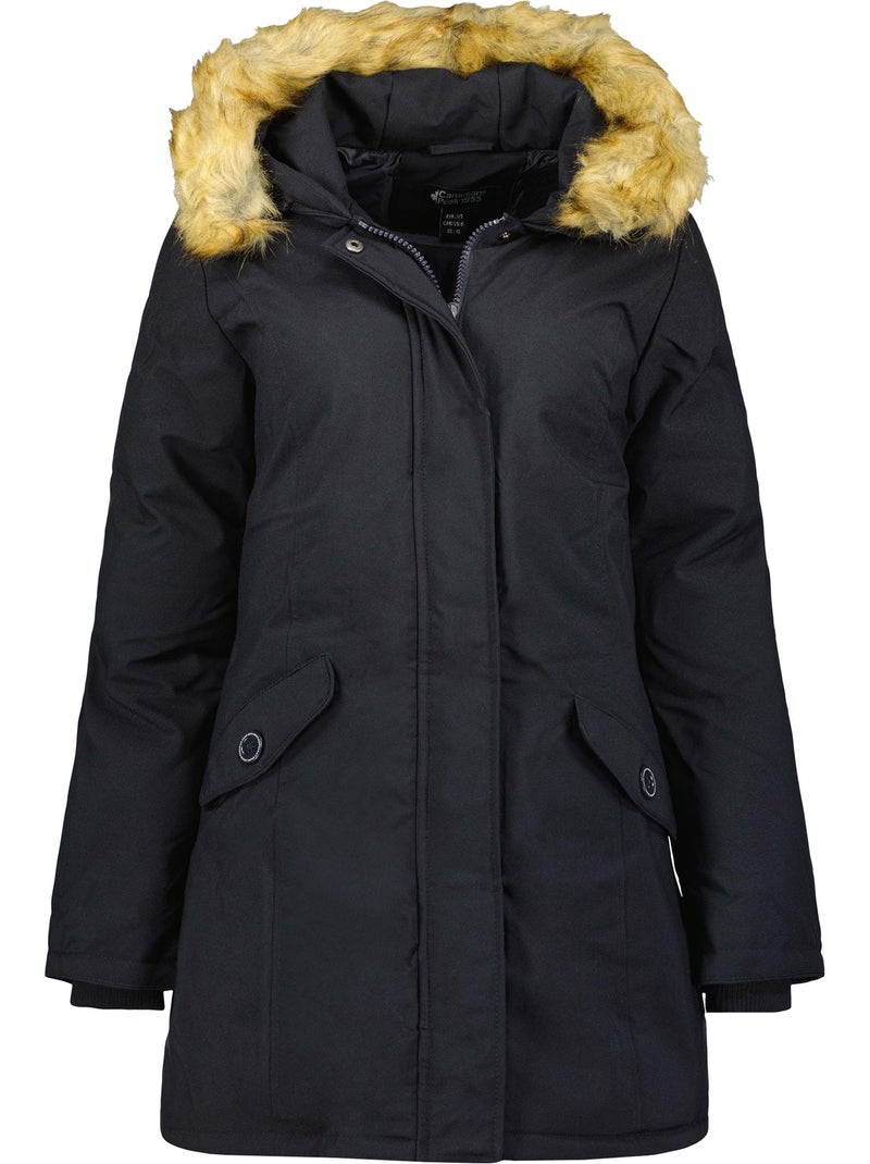 Parka ajustada com capuz e pelo sintético dinastipeak – canadian peak Azul-marinho - Kiabi