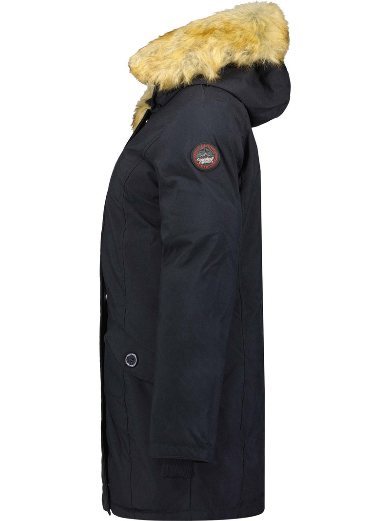 Parka ajustada com capuz e pelo sintético dinastipeak – canadian peak Azul-marinho - Kiabi