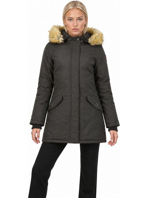 Parka ajustada com capuz e pelo sintético dinastipeak – canadian peak - Kiabi Parka ajustada com capuz e pelo sintético dinastipeak – canadian peak - Kiabi