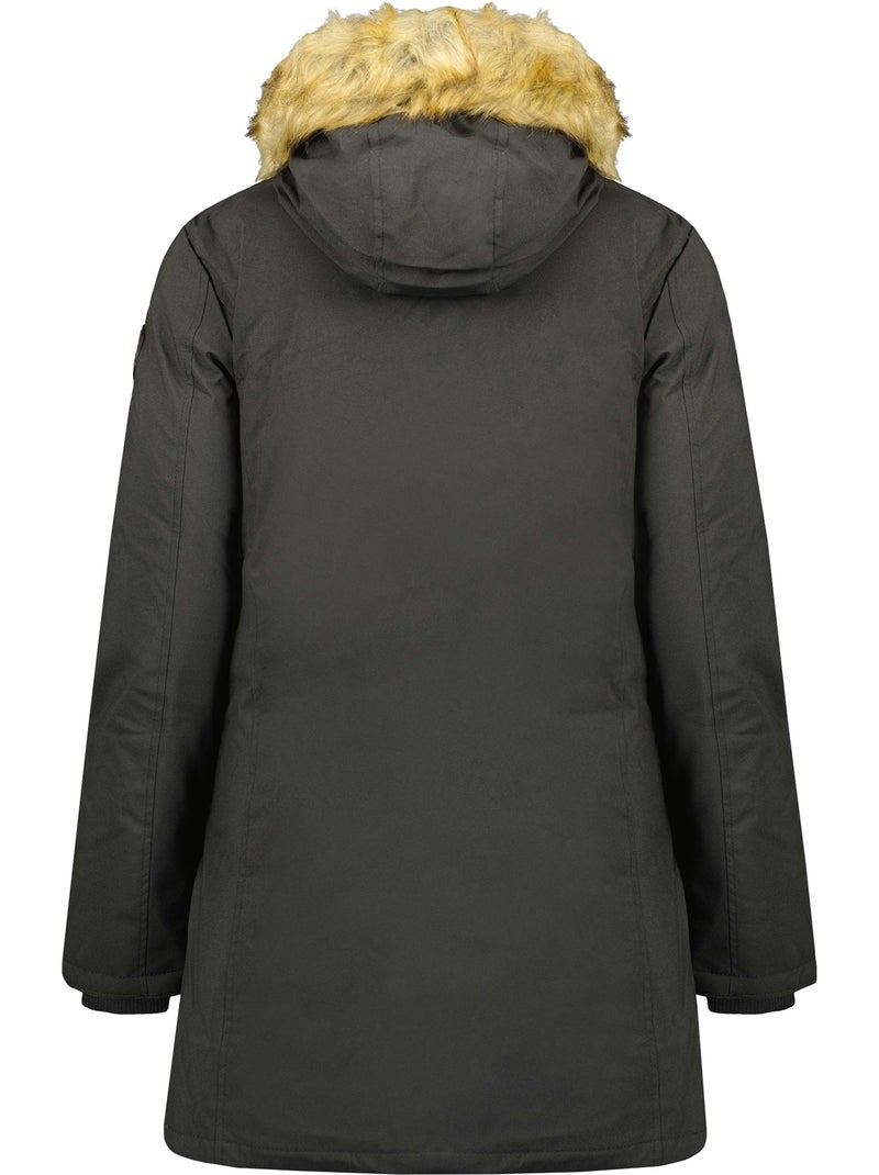 Parka ajustada com capuz e pelo sintético dinastipeak – canadian peak Cinza escuro - Kiabi