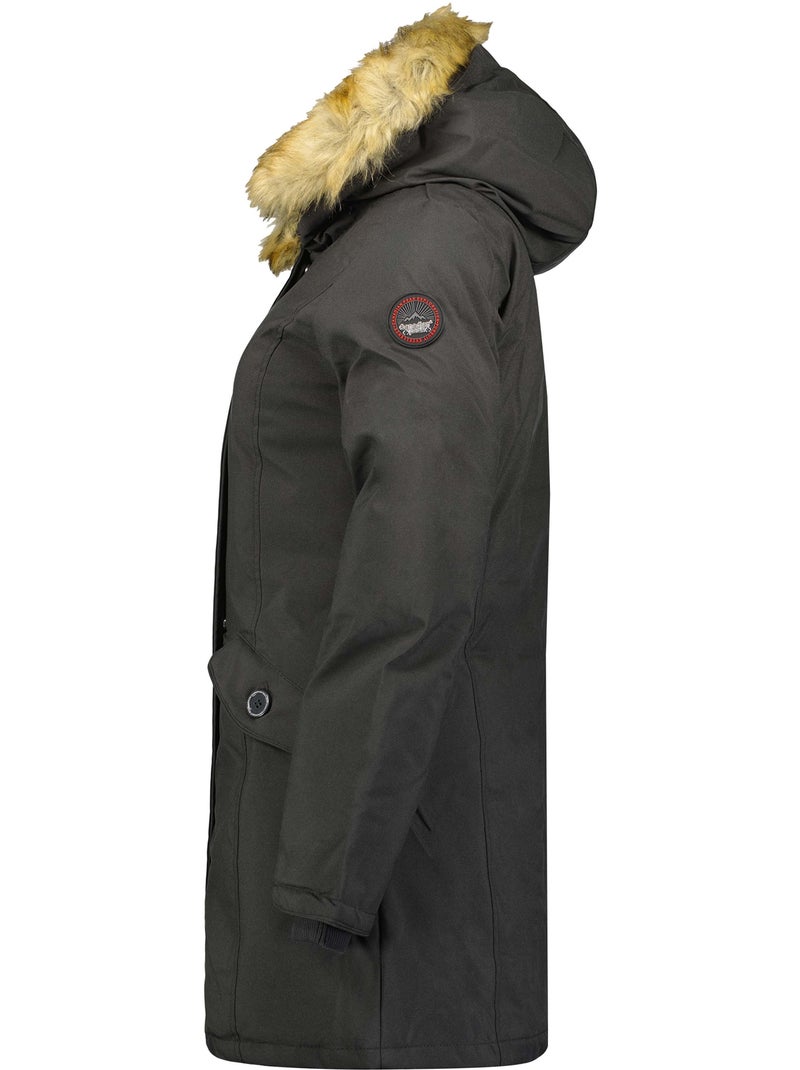 Parka ajustada com capuz e pelo sintético dinastipeak – canadian peak Cinza escuro - Kiabi