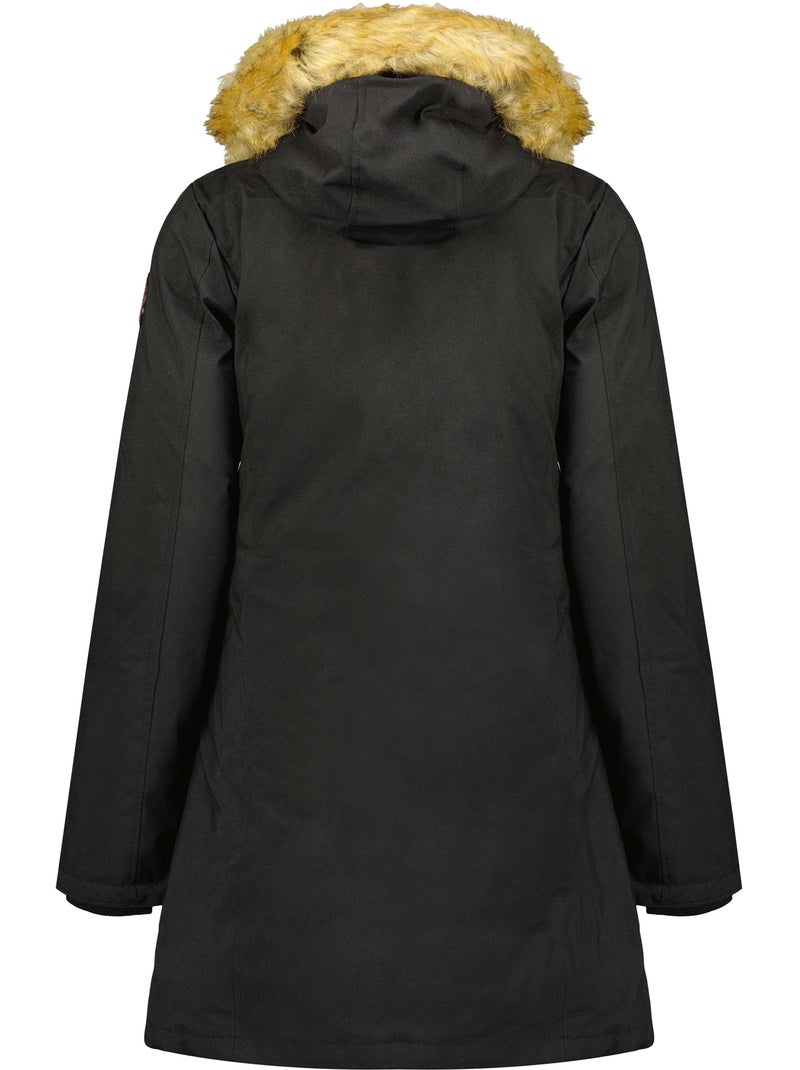 Parka ajustada com capuz e pelo sintético dinastipeak – canadian peak Preto - Kiabi