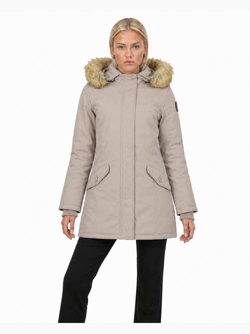 Parka ajustada com capuz e pelo sintético dinastipeak – canadian peak - Kiabi Parka ajustada com capuz e pelo sintético dinastipeak – canadian peak - Kiabi