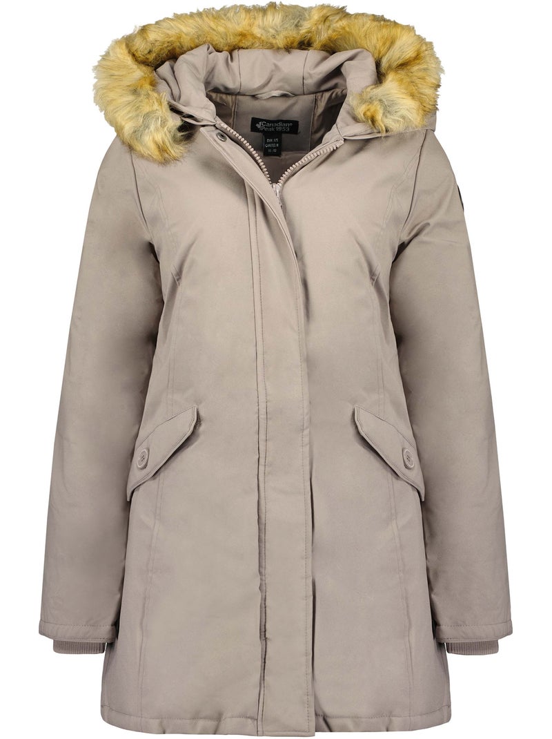 Parka ajustada com capuz e pelo sintético dinastipeak – canadian peak Toupe - Kiabi