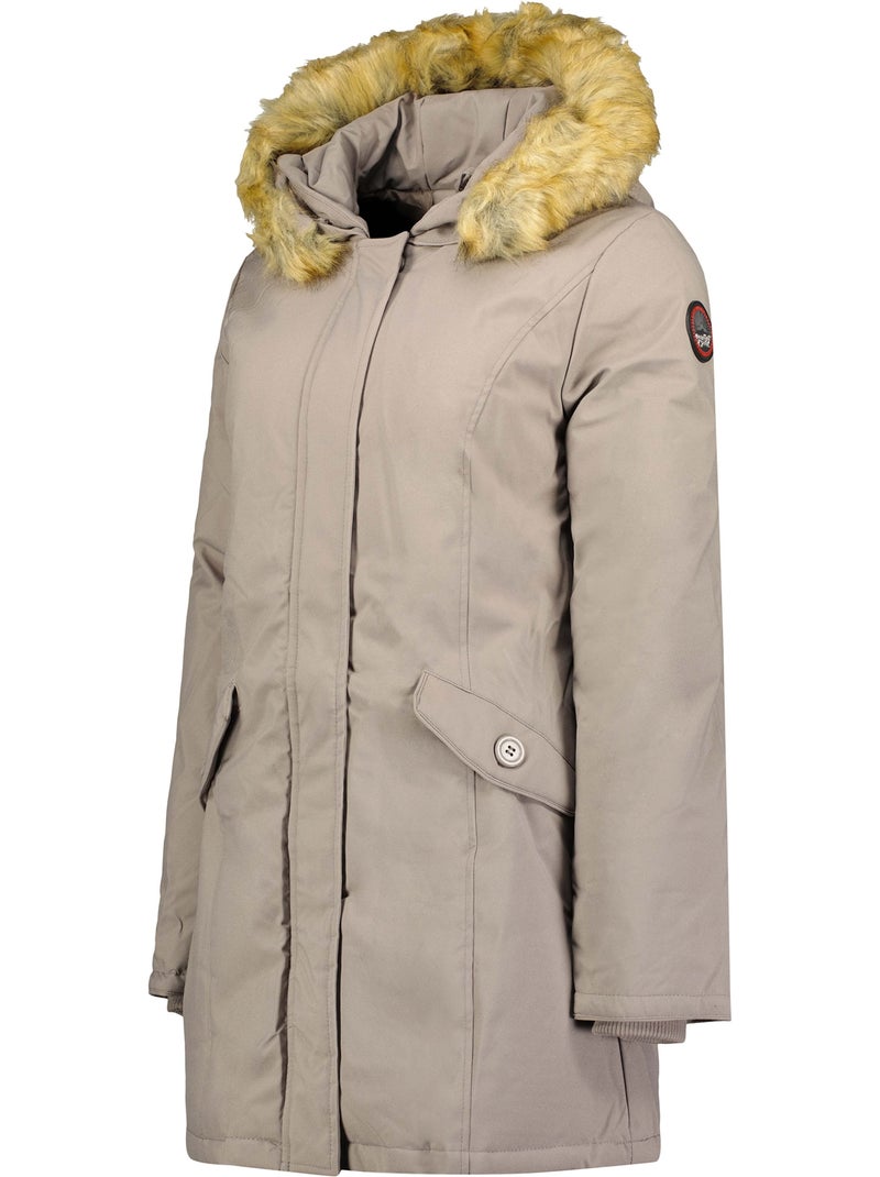Parka ajustada com capuz e pelo sintético dinastipeak – canadian peak Toupe - Kiabi