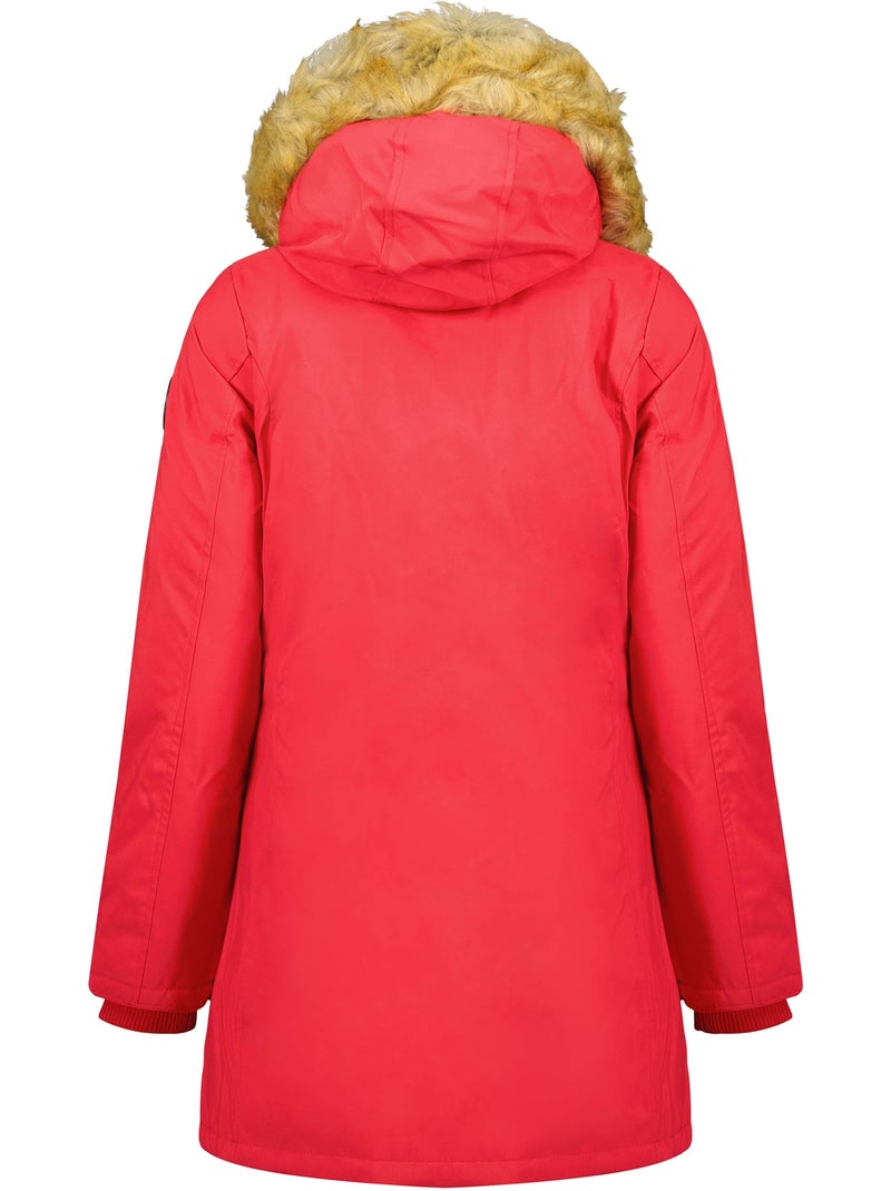 Parka ajustada com capuz e pelo sintético dinastipeak – canadian peak Vermelho - Kiabi