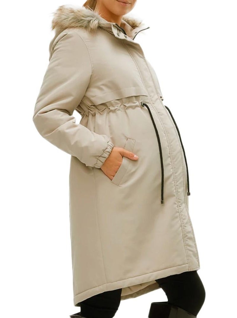 Parka Bege Feminina Mamalicious Newjessi Bege - Kiabi