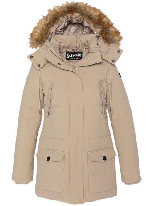 Parka Bege Feminina Schott JKTCAMILIAW - Kiabi Parka Bege Feminina Schott JKTCAMILIAW - Kiabi