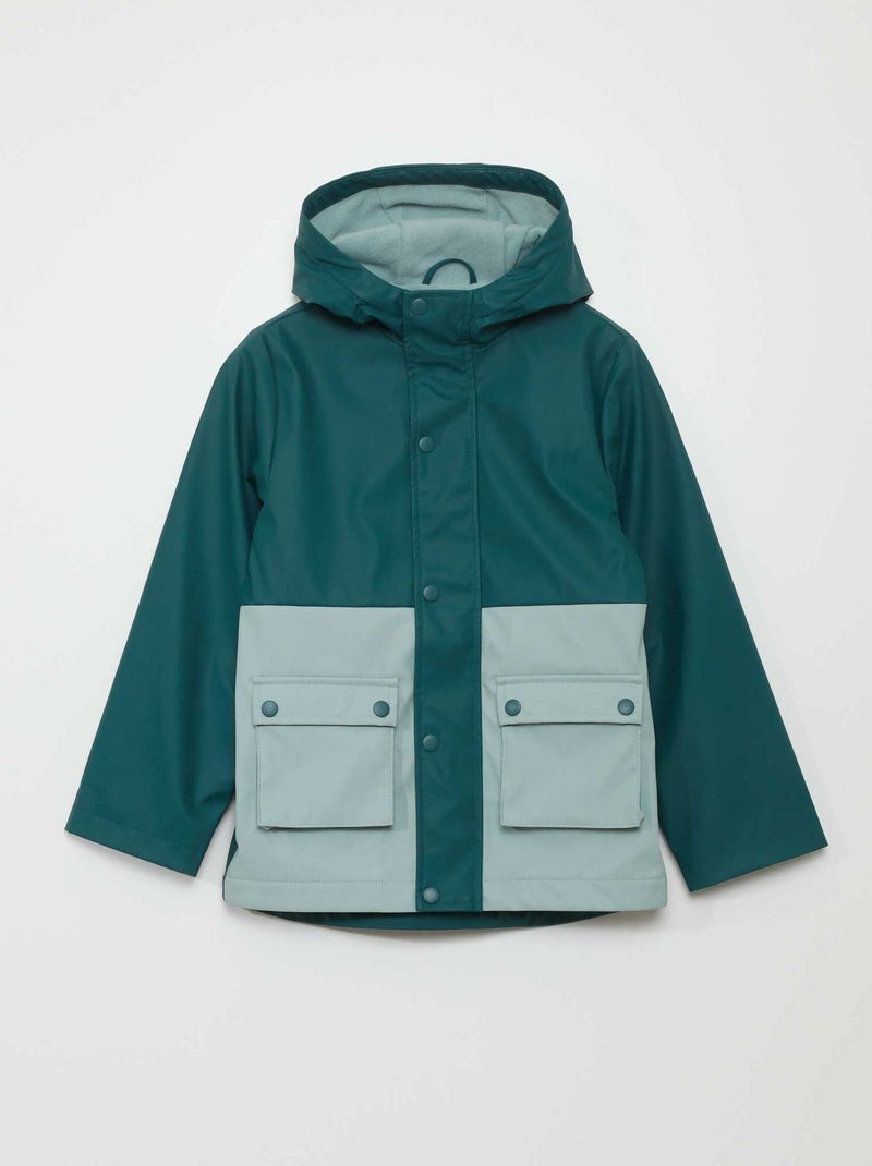 Parka bicolor com forro polar VERDE - Kiabi