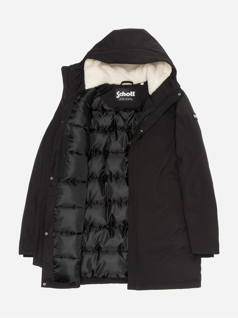 Parka calçar - Schott Preto - Kiabi
