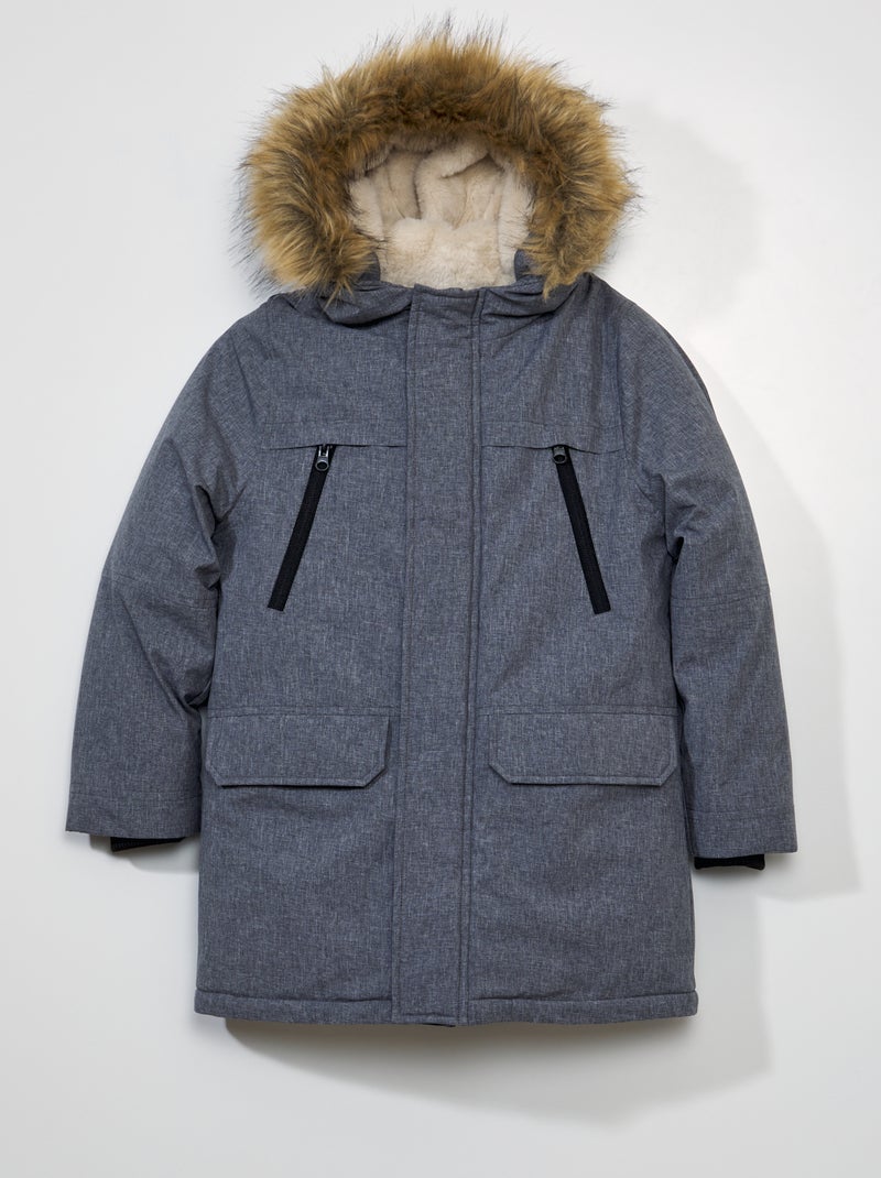 Parka com capuz - Sempre + calor Cinza - Kiabi