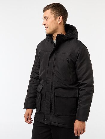 Parka com capuz a meio da coxa