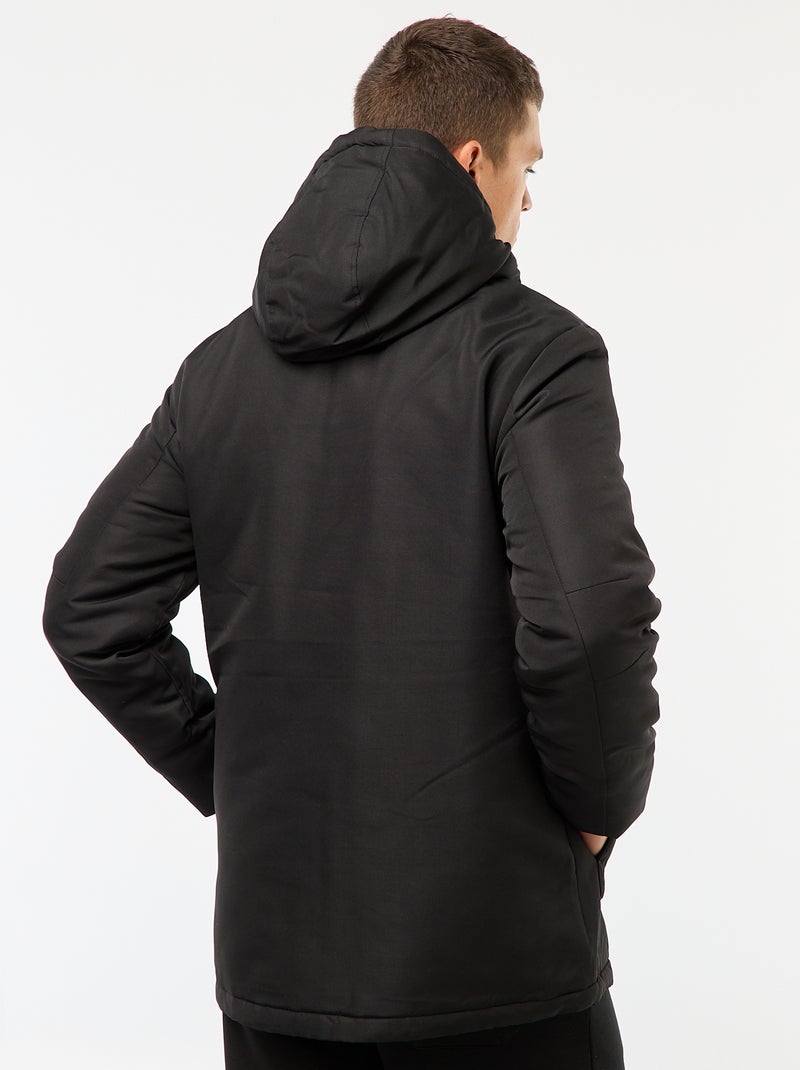 Parka com capuz a meio da coxa Preto - Kiabi