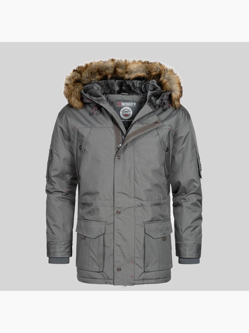 Parka com capuz abiosaure – geographical norway Cinza escuro - Kiabi