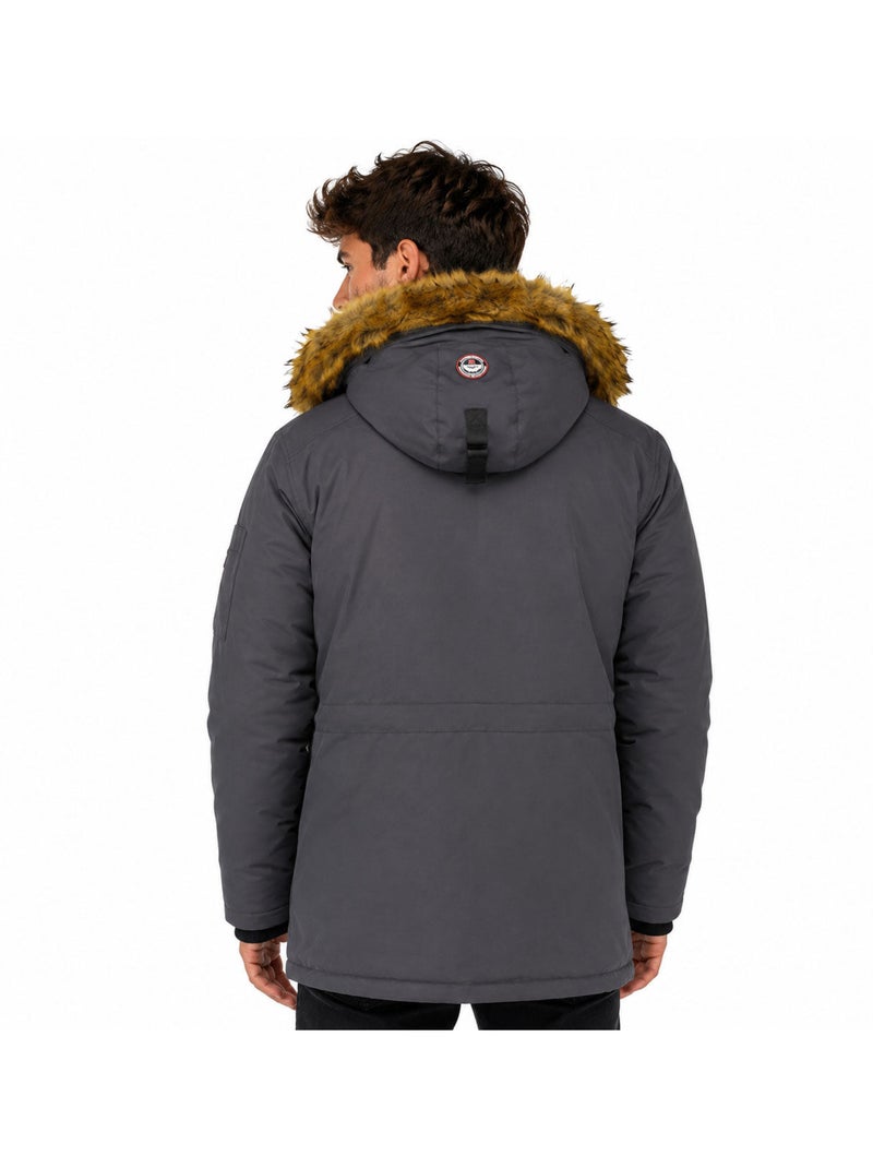 Parka com capuz alpes – geographical norway Cinza escuro - Kiabi