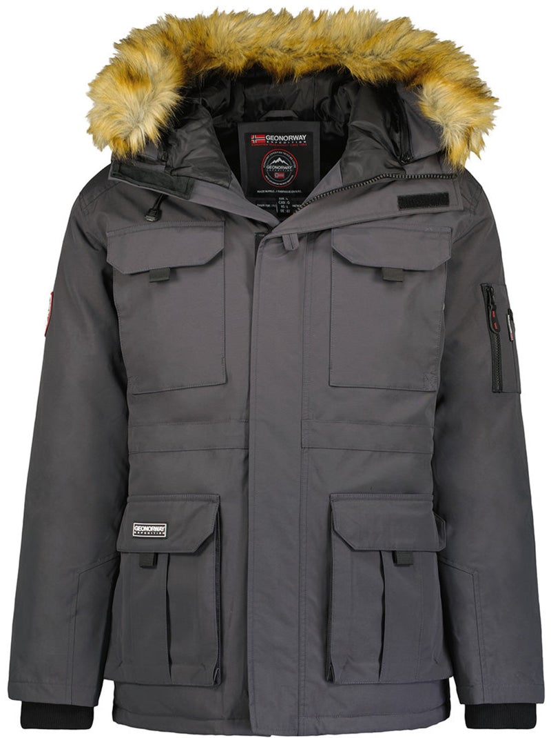 Parka com capuz alpes – geographical norway Cinza escuro - Kiabi
