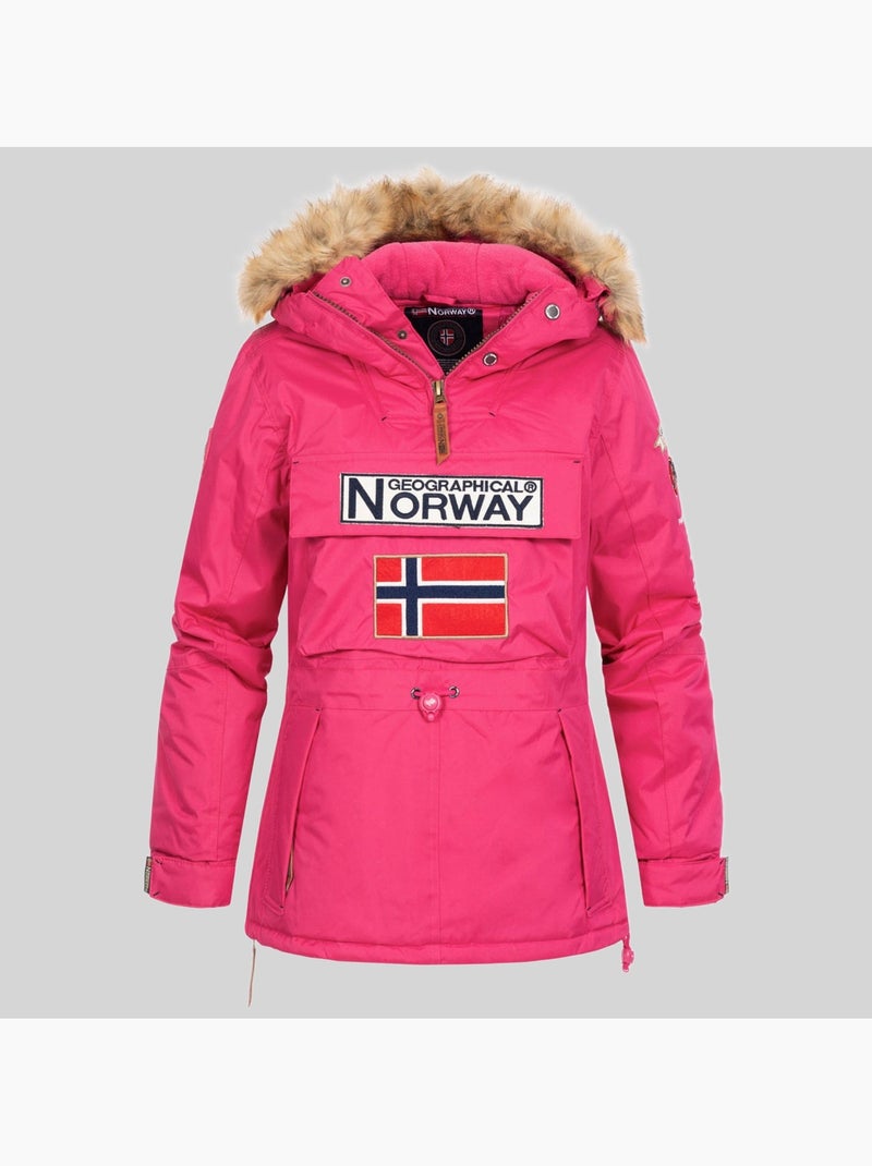 Parka com capuz bridget – geographical norway Rosa-fluo - Kiabi