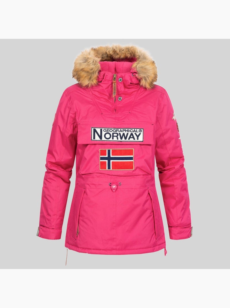 Parka com capuz bridget – geographical norway Rosa-fluo - Kiabi