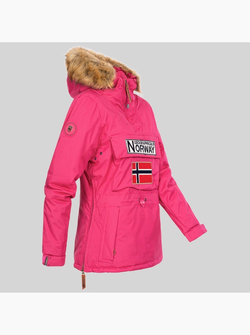 Parka com capuz bridget – geographical norway Rosa-fluo - Kiabi