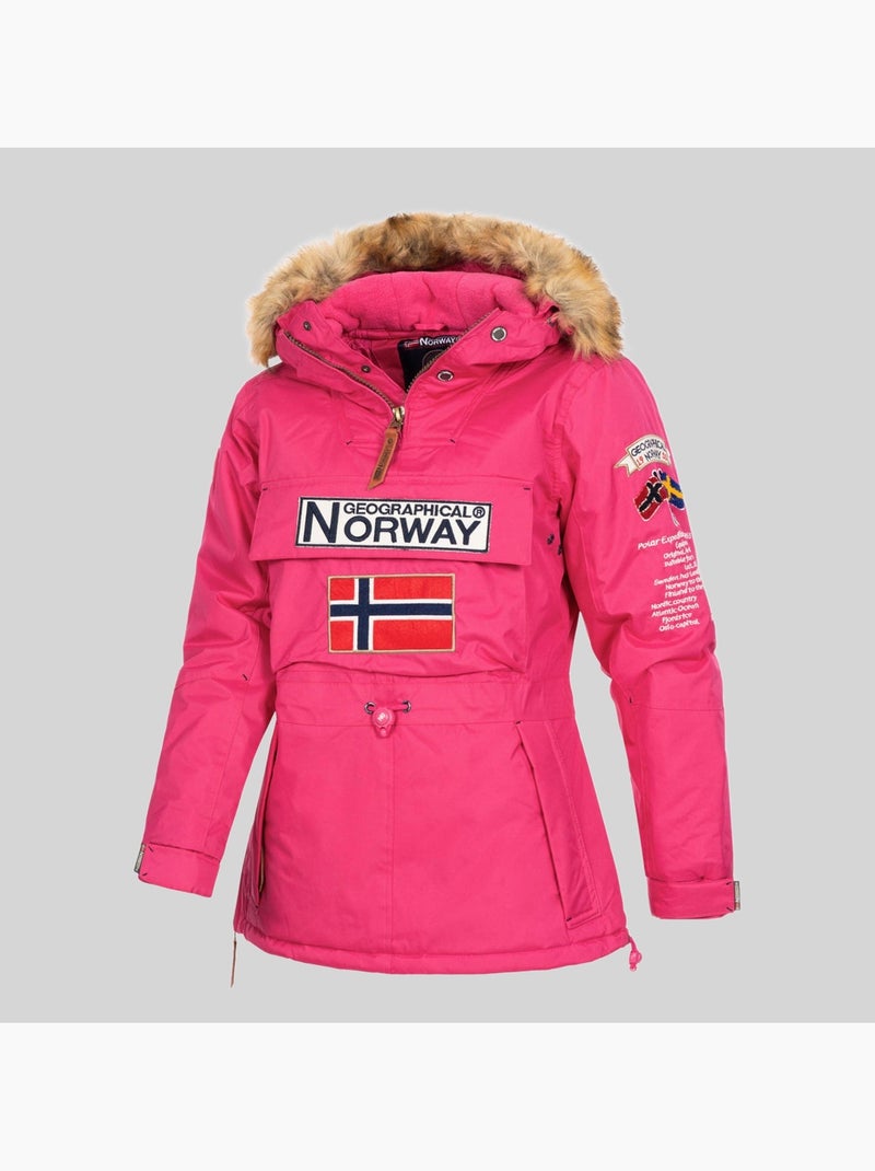 Parka com capuz bridget – geographical norway Rosa-fluo - Kiabi