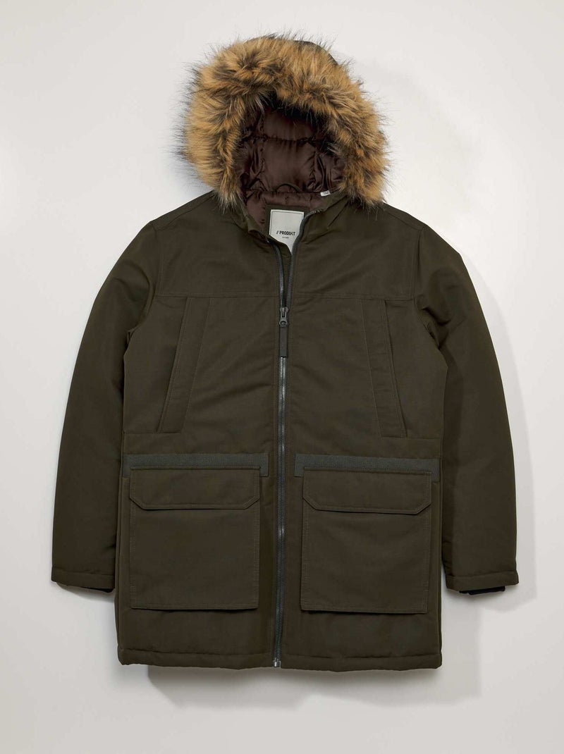 Parka com capuz CAQUI - Kiabi