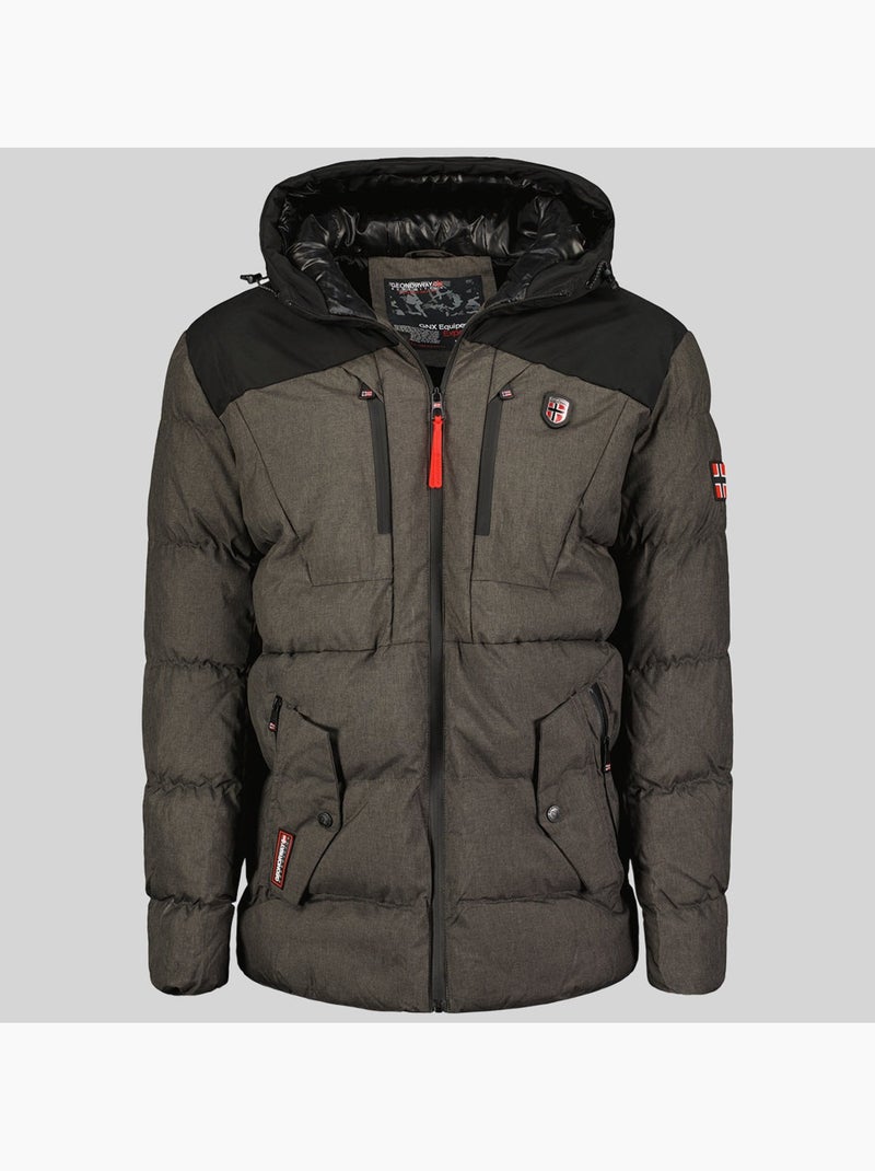 Parka com capuz cashblend – geographical norway Cinza escuro - Kiabi