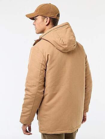 Parka com capuz de comprimento médio
