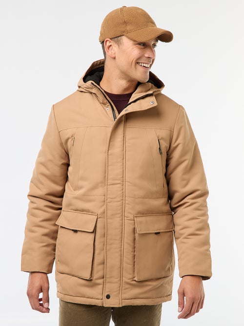 Parka com capuz de comprimento médio - Kiabi