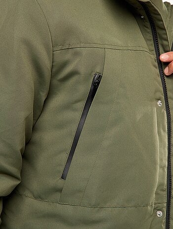 Parka com capuz de comprimento médio