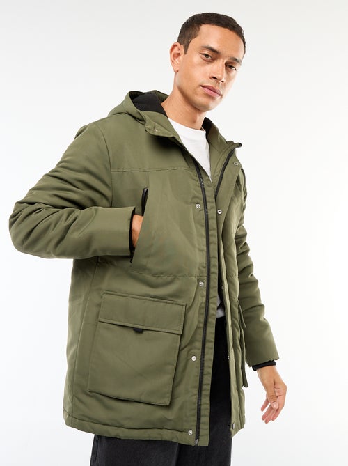 Parka com capuz de comprimento médio - Kiabi