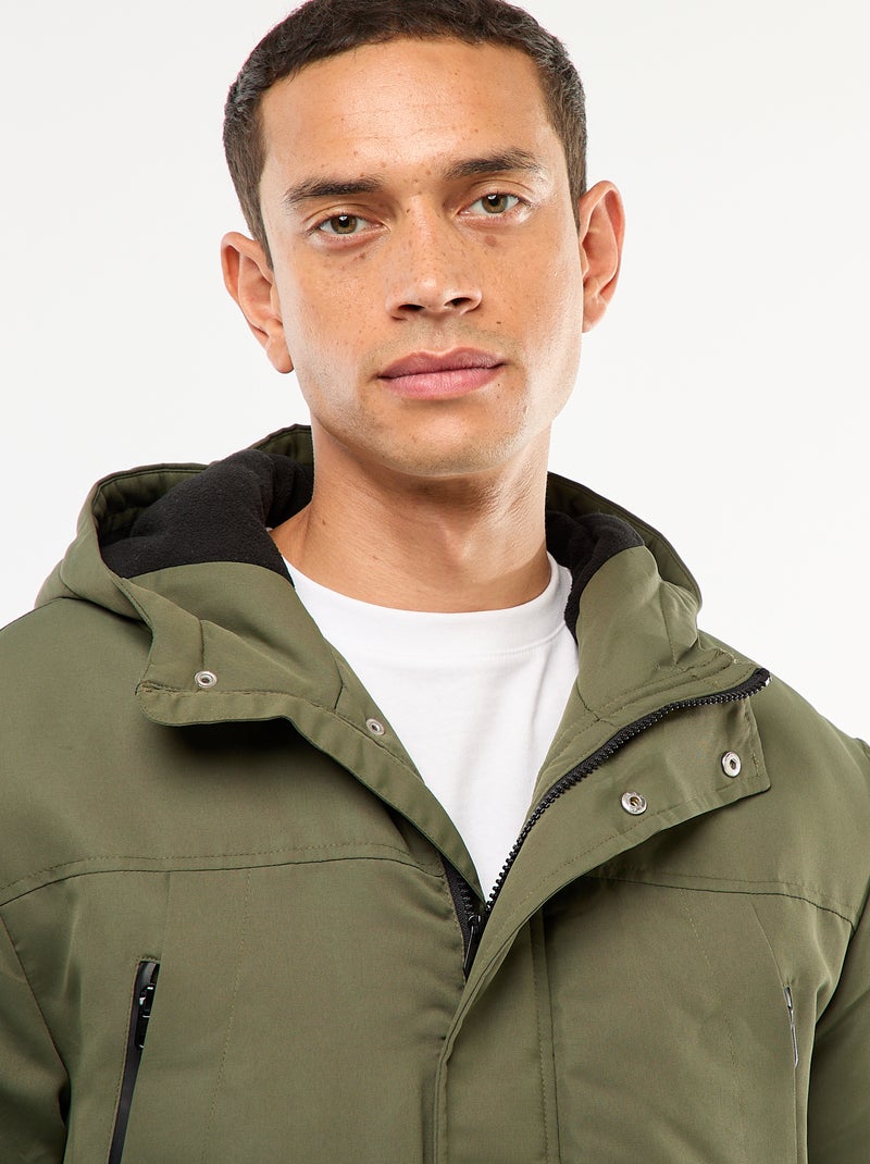 Parka com capuz de comprimento médio Verde - Kiabi