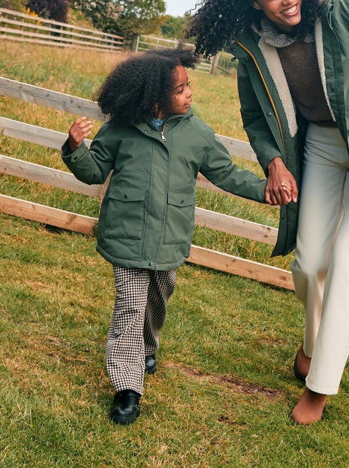 Parka com capuz e forro efeito pele de ovelha - Kiabi