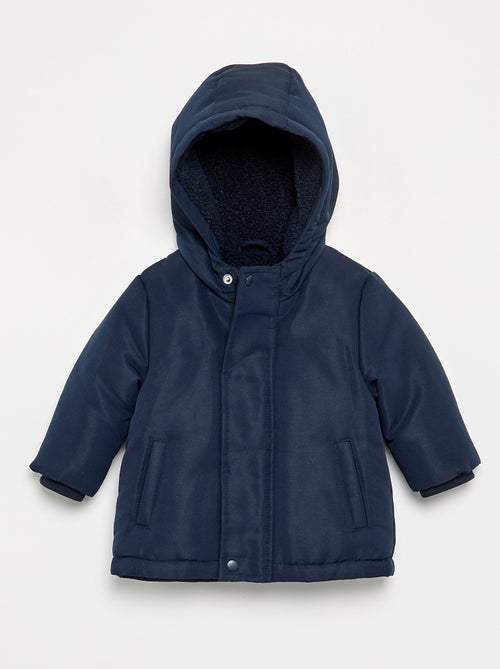 Parka com capuz e interior de pelo sintético - Kiabi