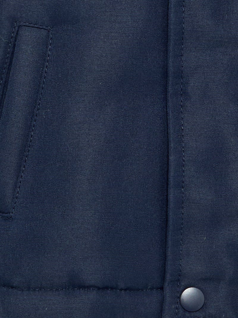 Parka com capuz e interior de pelo sintético Azul - Kiabi