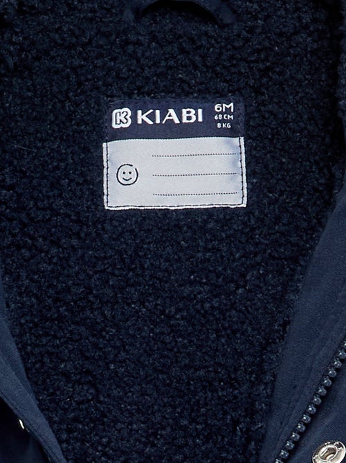 Parka com capuz e interior de pelo sintético - Kiabi