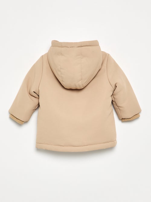 Parka com capuz e interior de pelo sintético - Kiabi