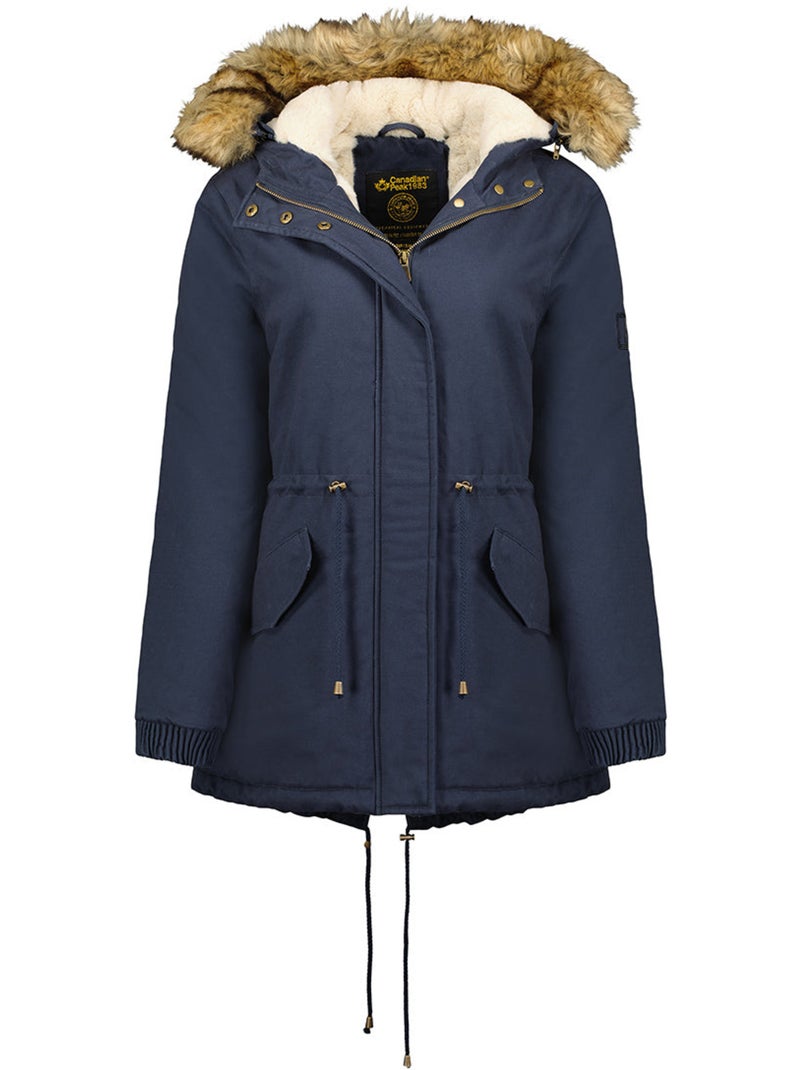 Parka com capuz e pelo sintético ampurieak – canadian peak Azul-marinho - Kiabi