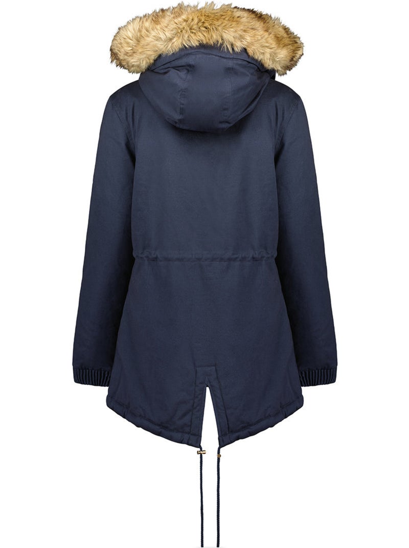 Parka com capuz e pelo sintético ampurieak – canadian peak Azul-marinho - Kiabi