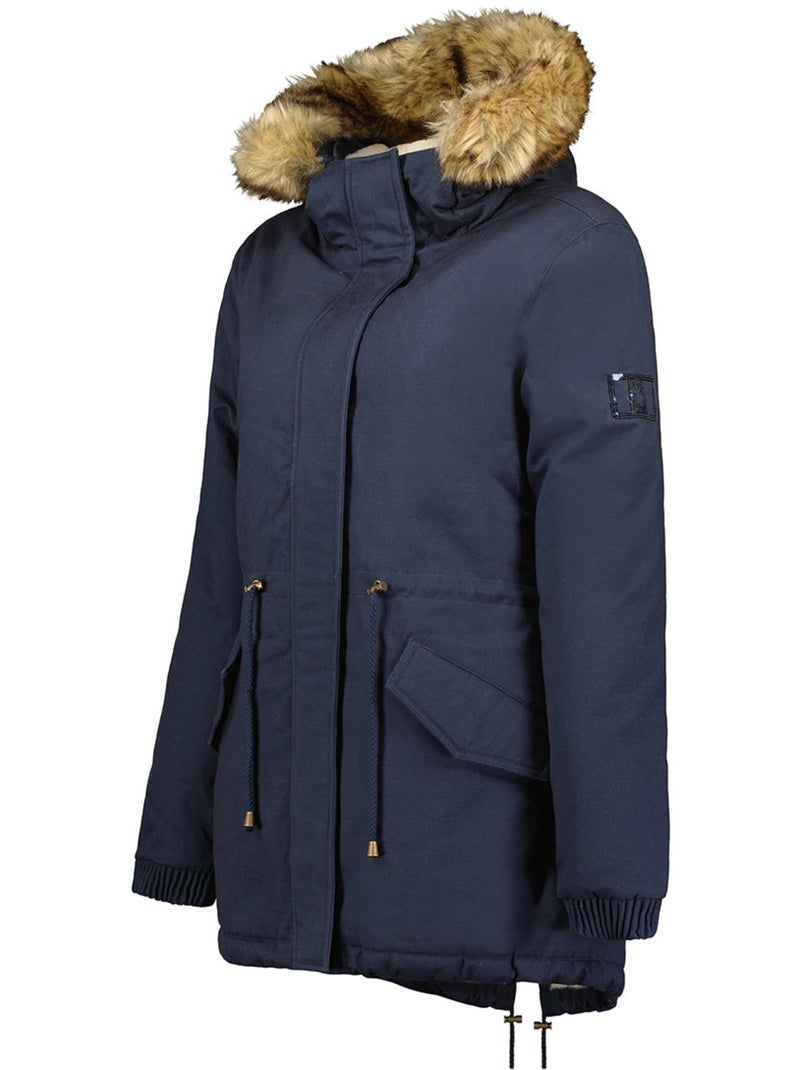 Parka com capuz e pelo sintético ampurieak – canadian peak Azul-marinho - Kiabi