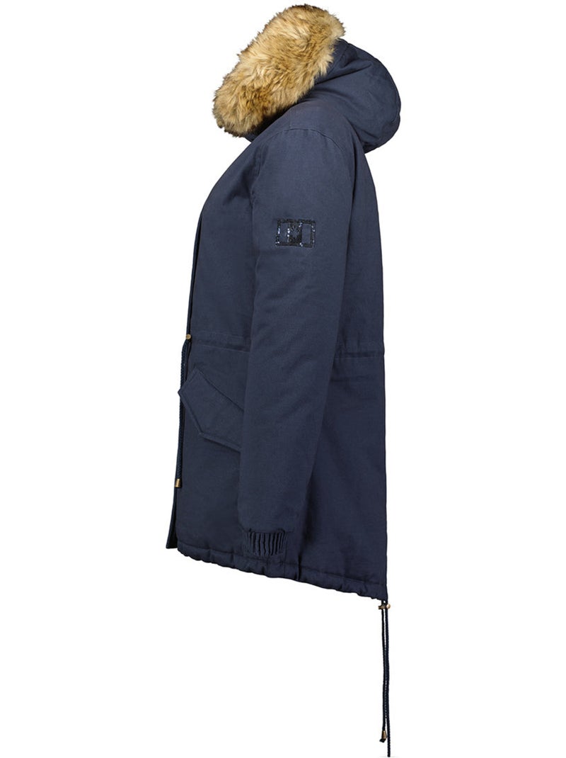 Parka com capuz e pelo sintético ampurieak – canadian peak Azul-marinho - Kiabi