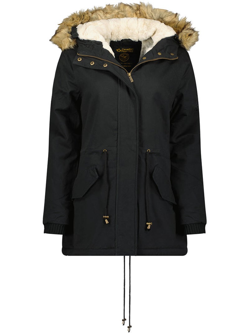 Parka com capuz e pelo sintético ampurieak – canadian peak Preto - Kiabi