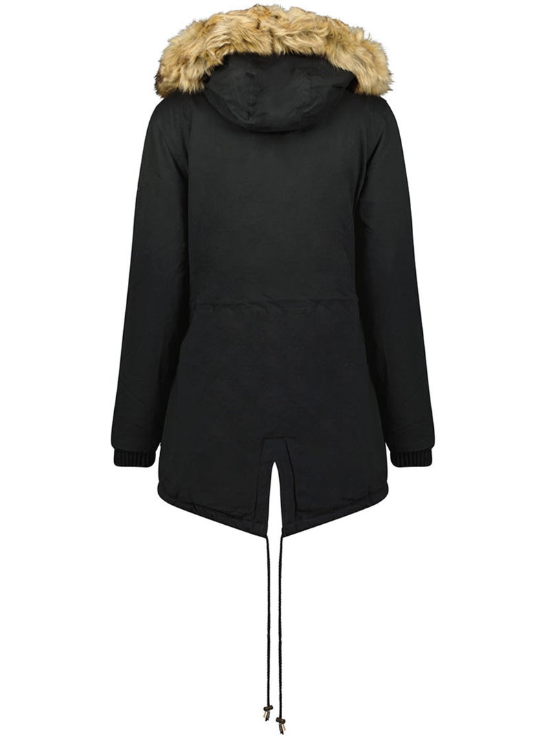 Parka com capuz e pelo sintético ampurieak – canadian peak Preto - Kiabi