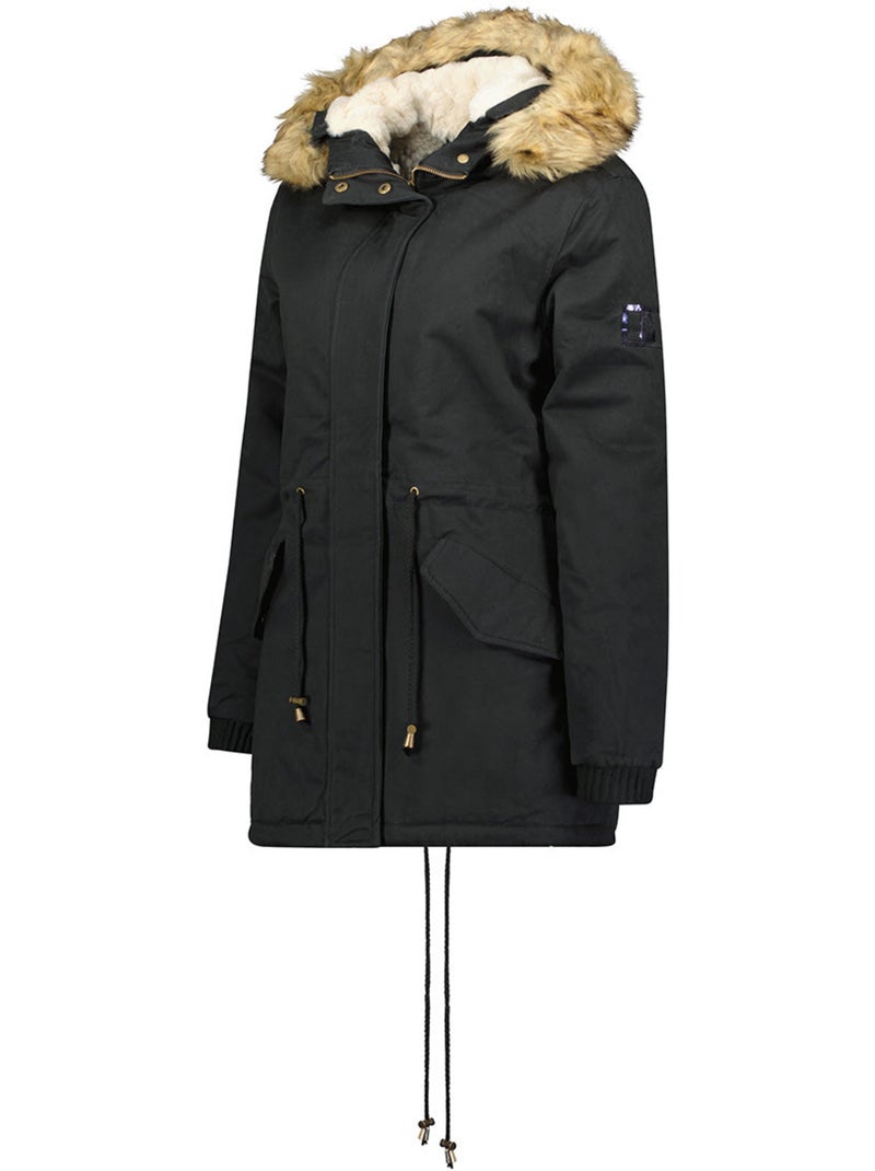Parka com capuz e pelo sintético ampurieak – canadian peak Preto - Kiabi